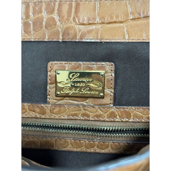 Ralph Lauren brown leather crossbody messenger bag | Sz OS - Picture 6 of 7